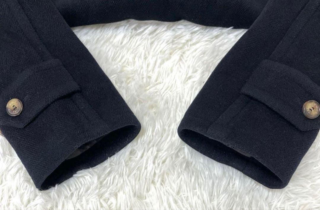 極希少・極美品　エルメス ダッフルコート ヘリンボーン Lサイズ