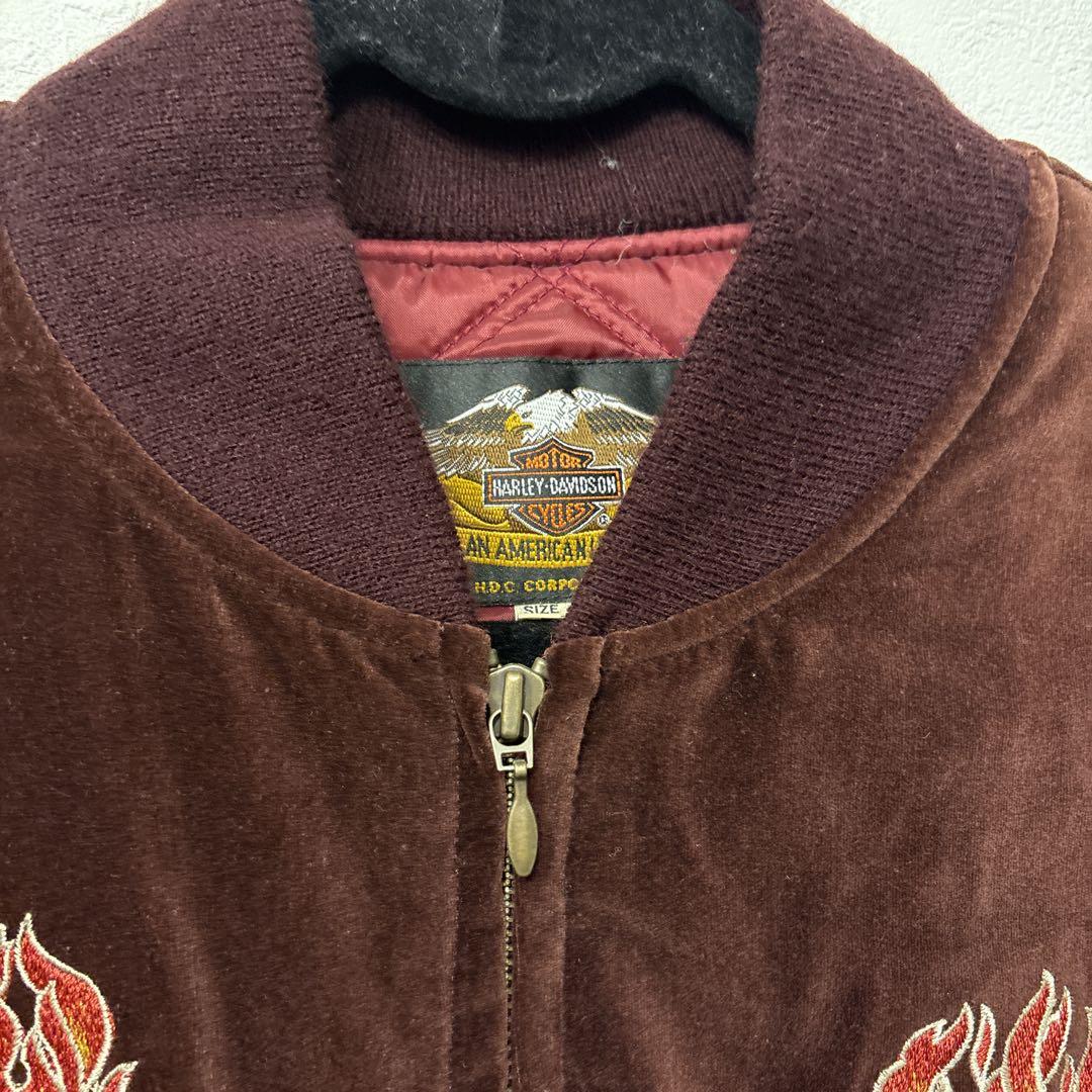 HARLEY DAVIDSON 別珍 ベロア フレイム スカジャン