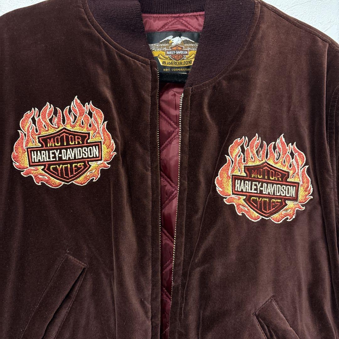 HARLEY DAVIDSON 別珍 ベロア フレイム スカジャン
