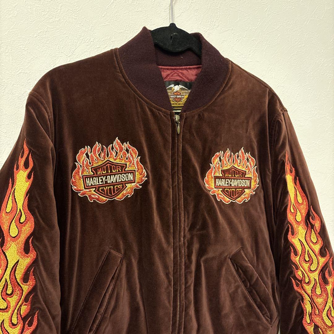 HARLEY DAVIDSON 別珍 ベロア フレイム スカジャン