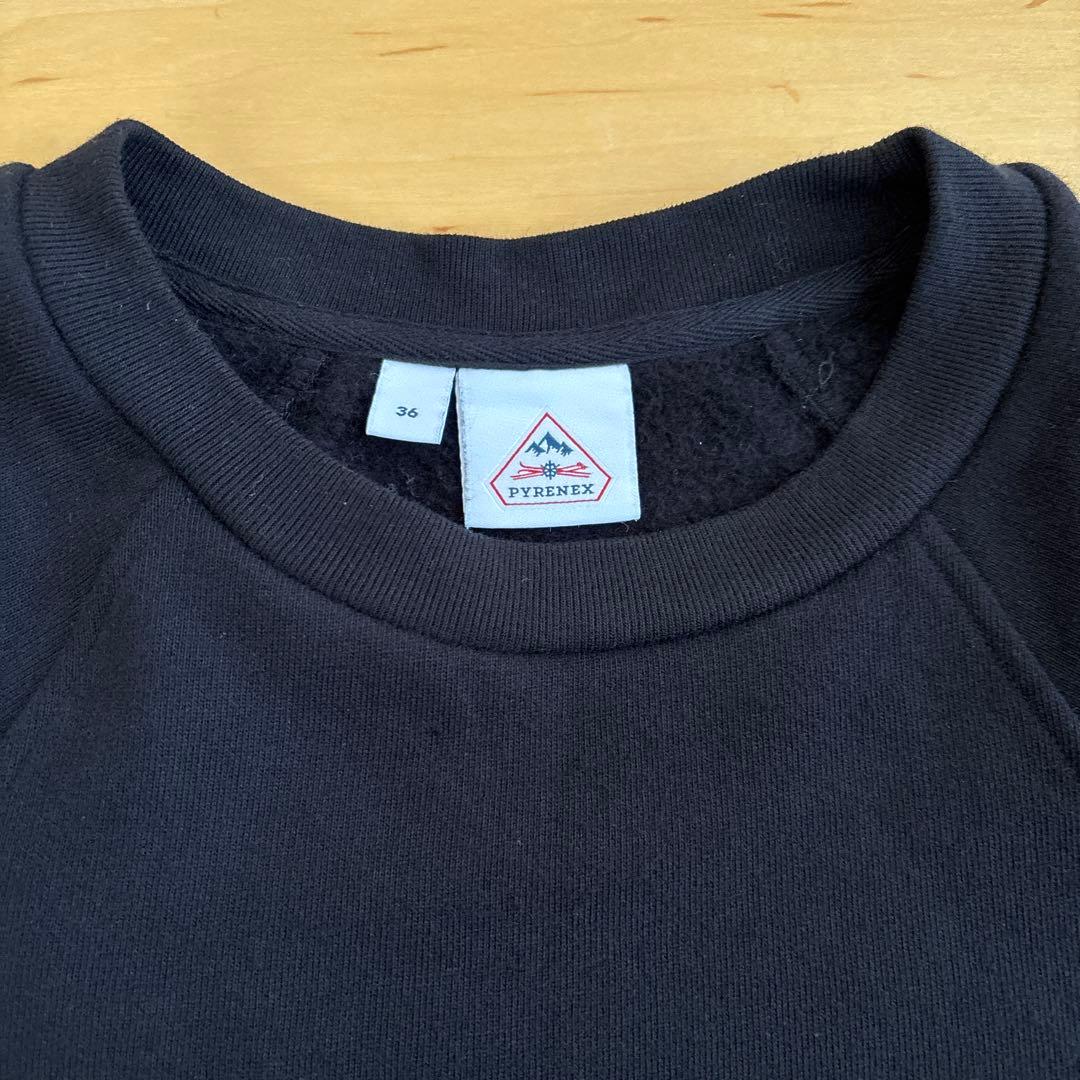 【未使用品PYRENEX 】ピレネックス トレーナー ブラック　サイズ36