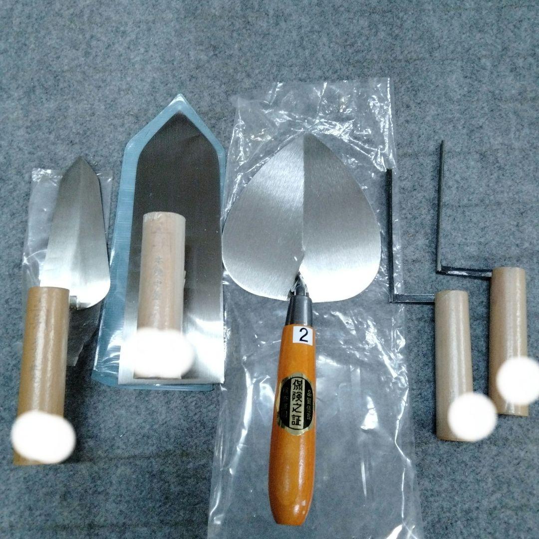 鏝セット　５丁　レンガコテ　目地　中塗　柳刃　コテサイズ変更有り