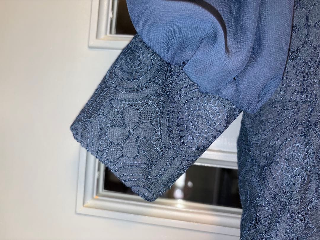 kana 幾何学柄 レース パンツドレス