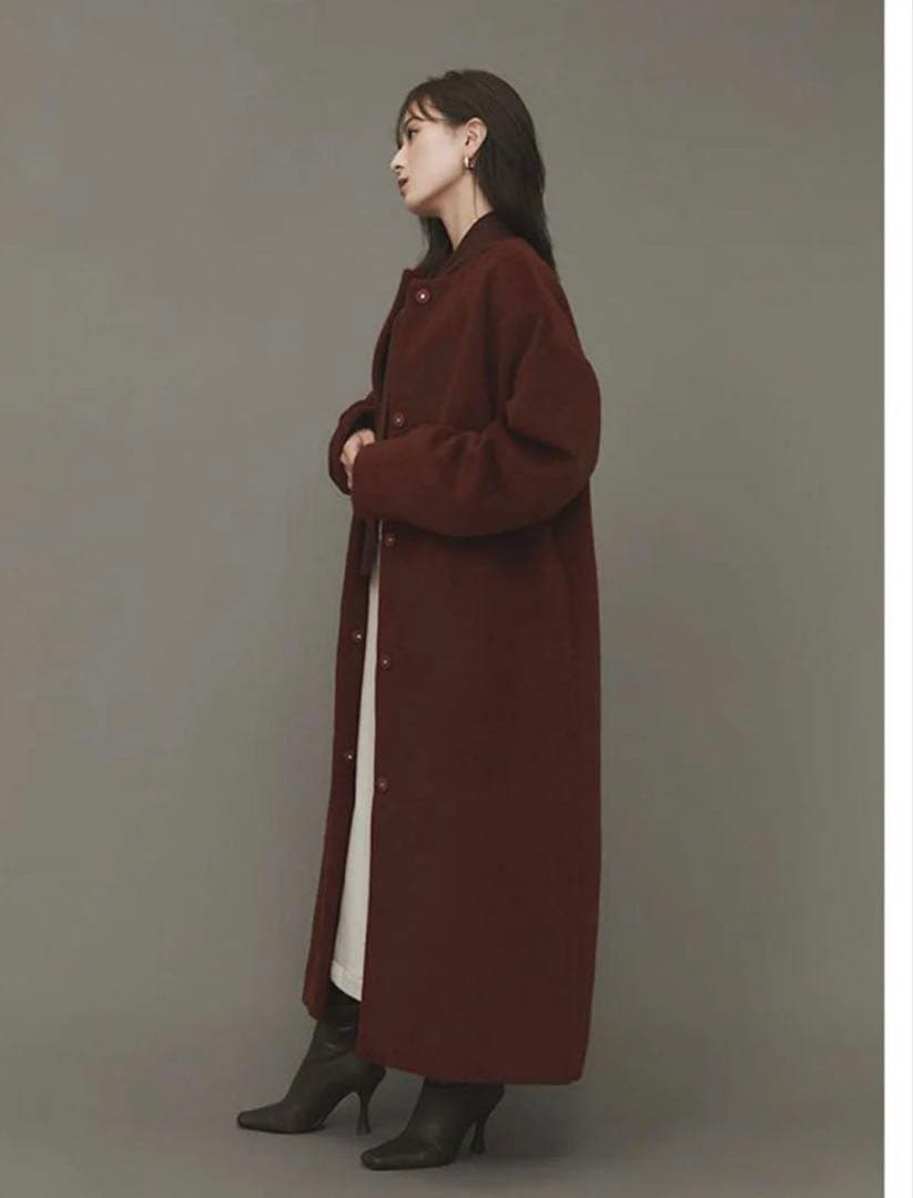 【新品】anuans アニュアンス　クルーネックシャギーロングコート