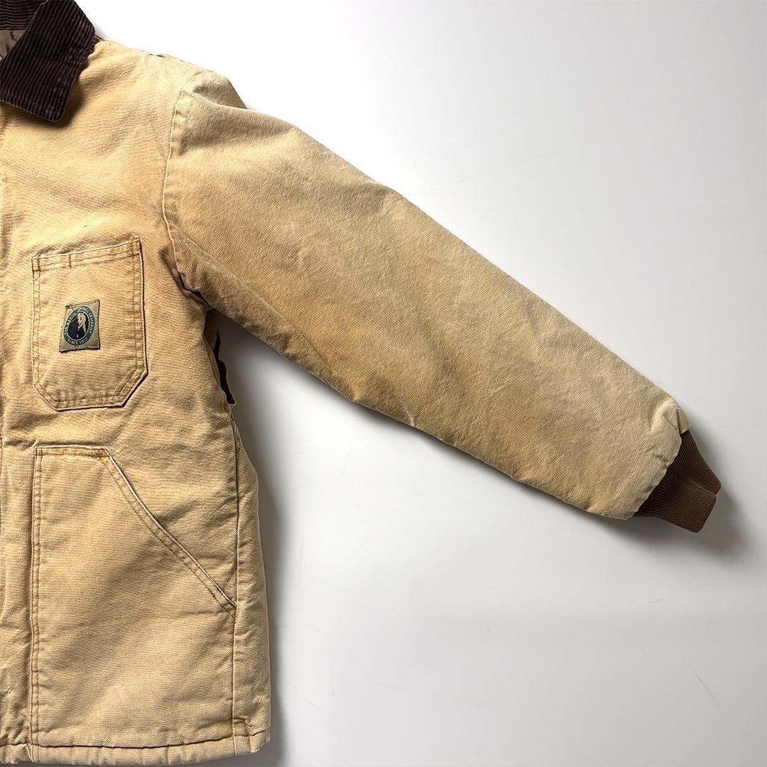 チョアコート ダックジャケット ブラウン S 襟コーデュロイ カバーオール