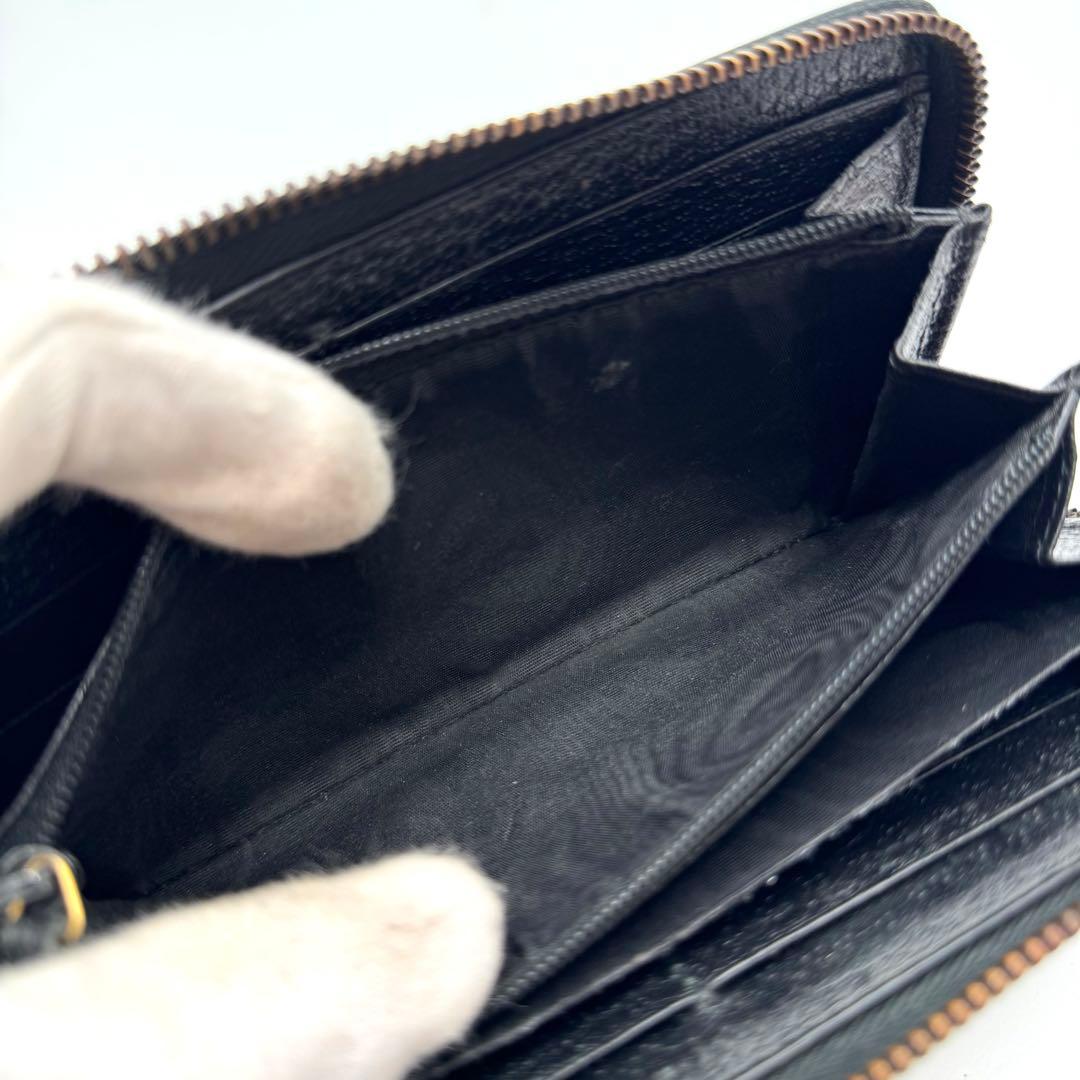 【美品・箱・袋付き】グッチ　アニマリエ　長財布　黒　ラウンドファスナー　蜂　ビー