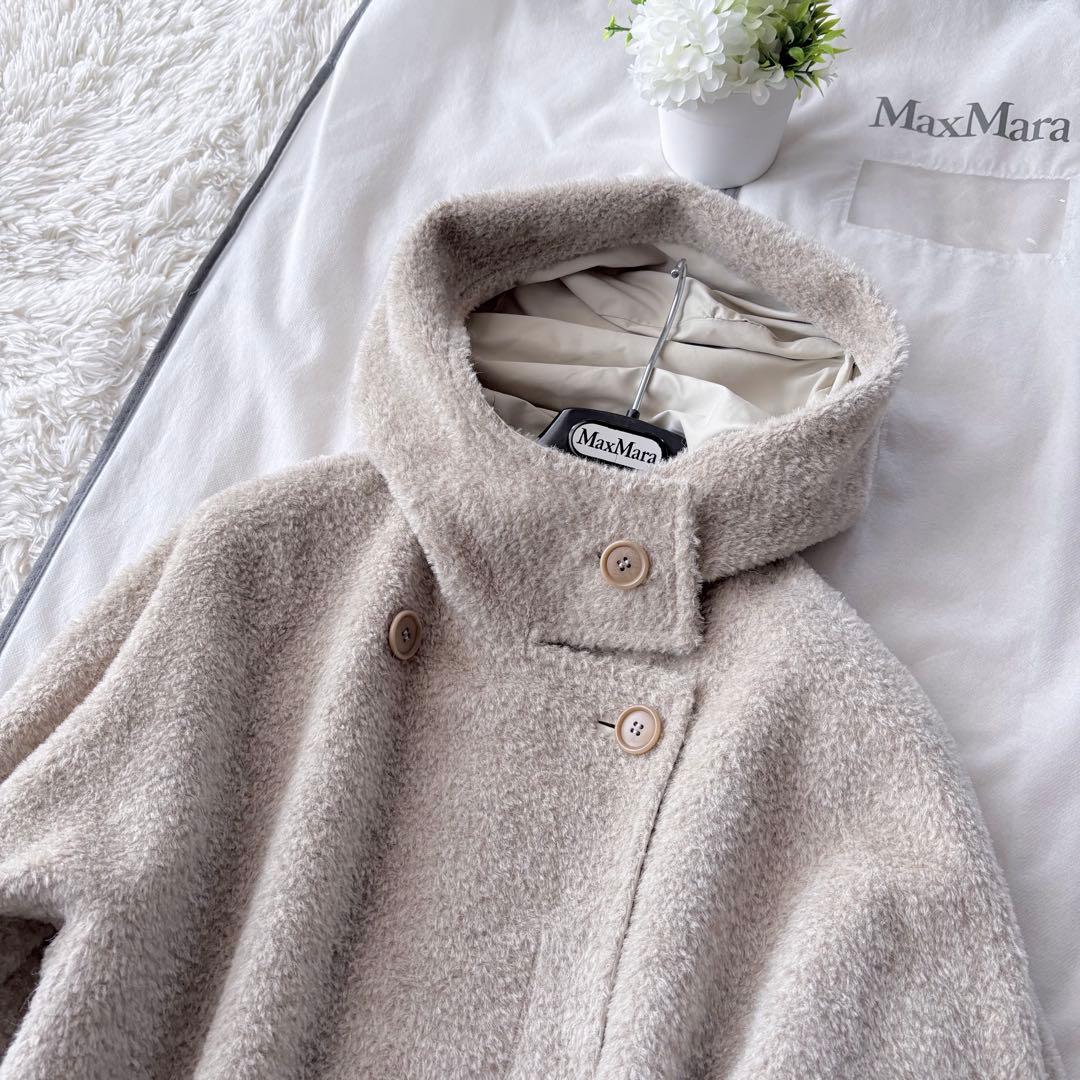 新品タグ付き‼️最高級 白タグ マックスマーラ アルパカ リバーシブルコート