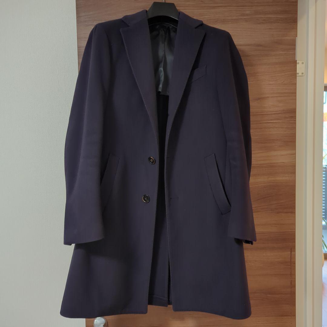 LARDINI ネイビー チェスターコート 2つボタン