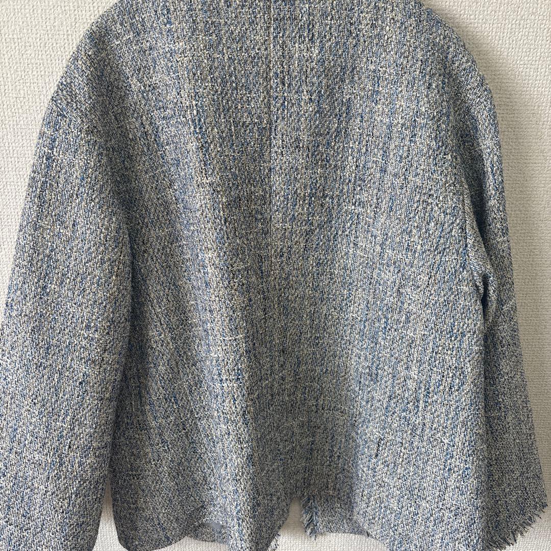 ミックスツイードライク ポケット ノーカラー ジャケット