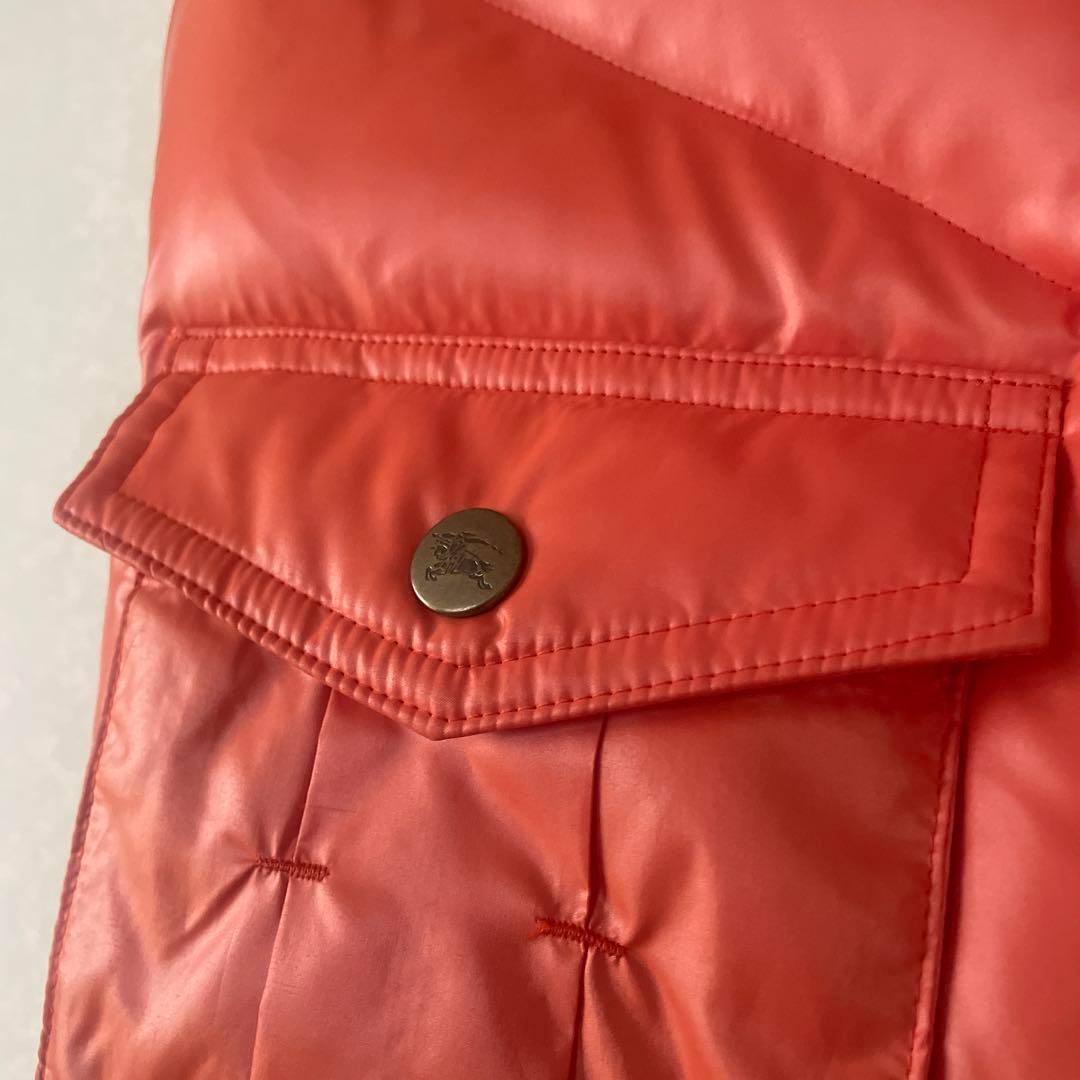 バーバリーブルーレーベル ダウンベスト ラビットファー ノバチェック ワッペン