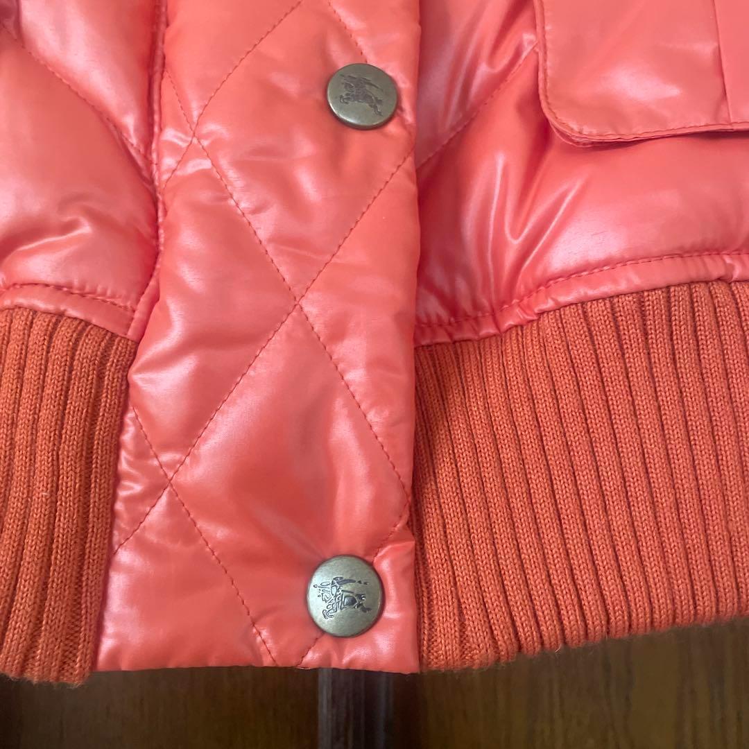 バーバリーブルーレーベル ダウンベスト ラビットファー ノバチェック ワッペン