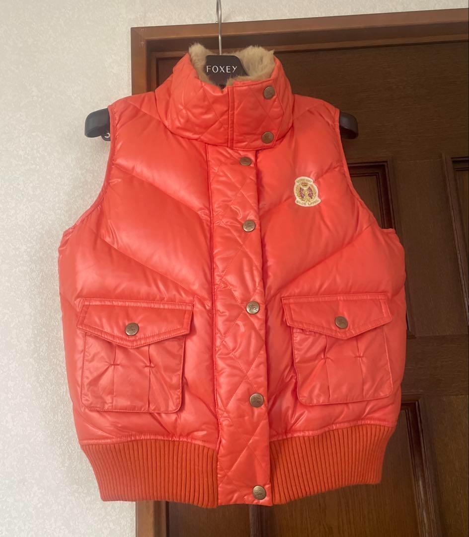 バーバリーブルーレーベル ダウンベスト ラビットファー ノバチェック ワッペン