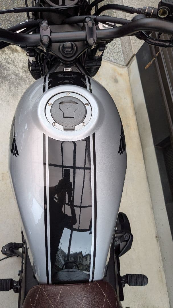 ホンダCL250/CL500用タンクカバー(シルバー＋黒ライン)