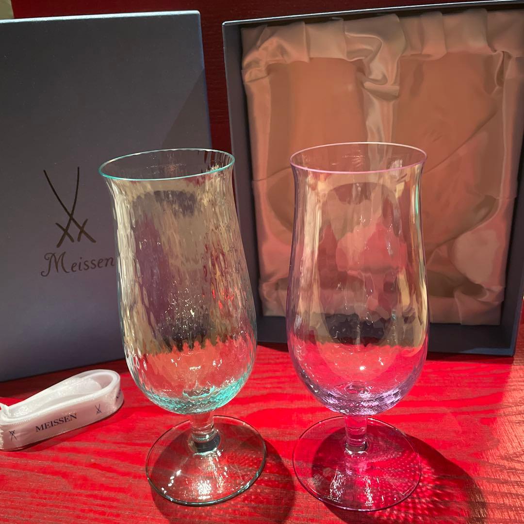 MEISSEN マイセン ペア ビアグラス 波の戯れ