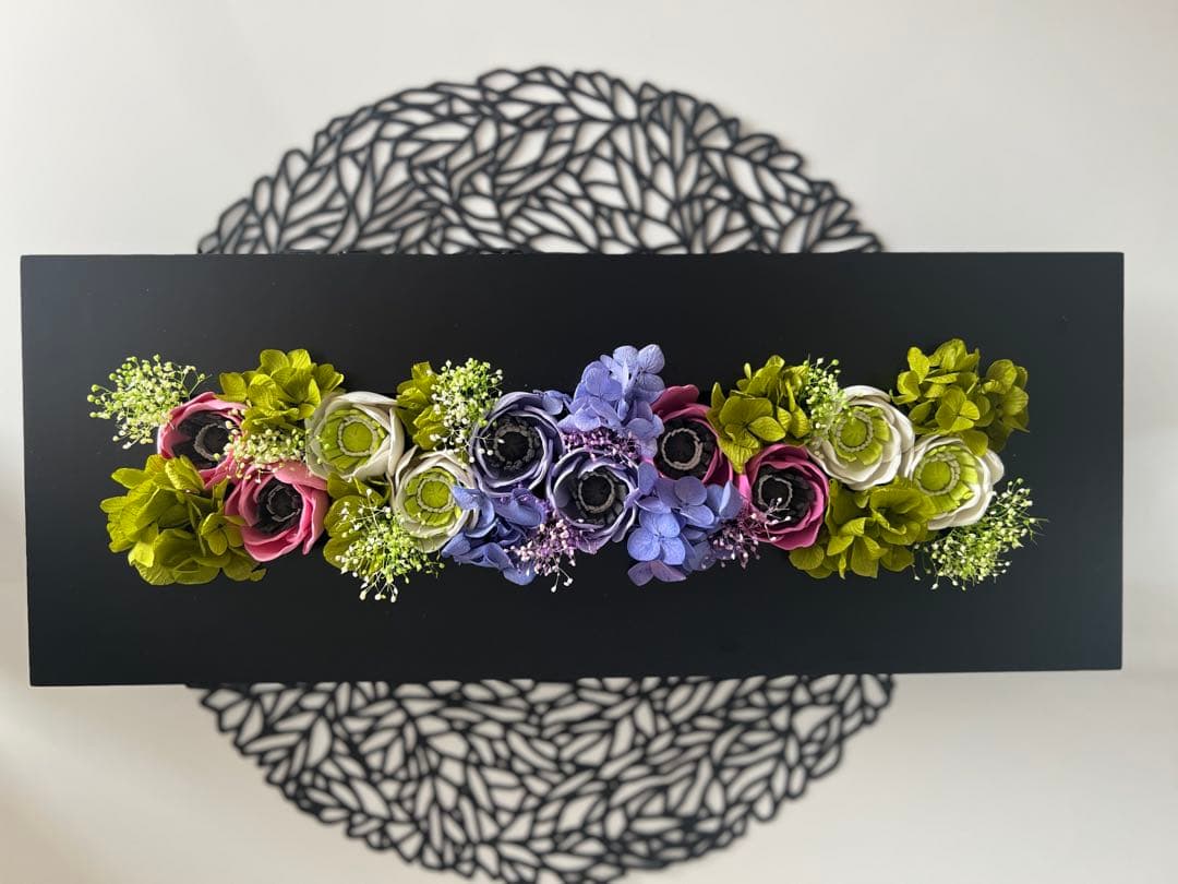 奥阿蘇の石鹸粘土で作るアースリーフラワーギフト作品【アネモネ】