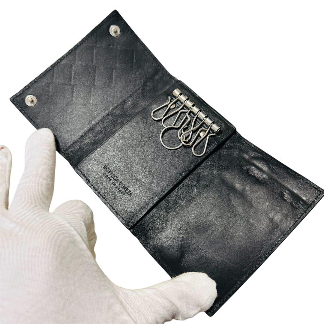 【美品】 ボッテガヴェネタ キーケース イントレチャート 6連 レザー