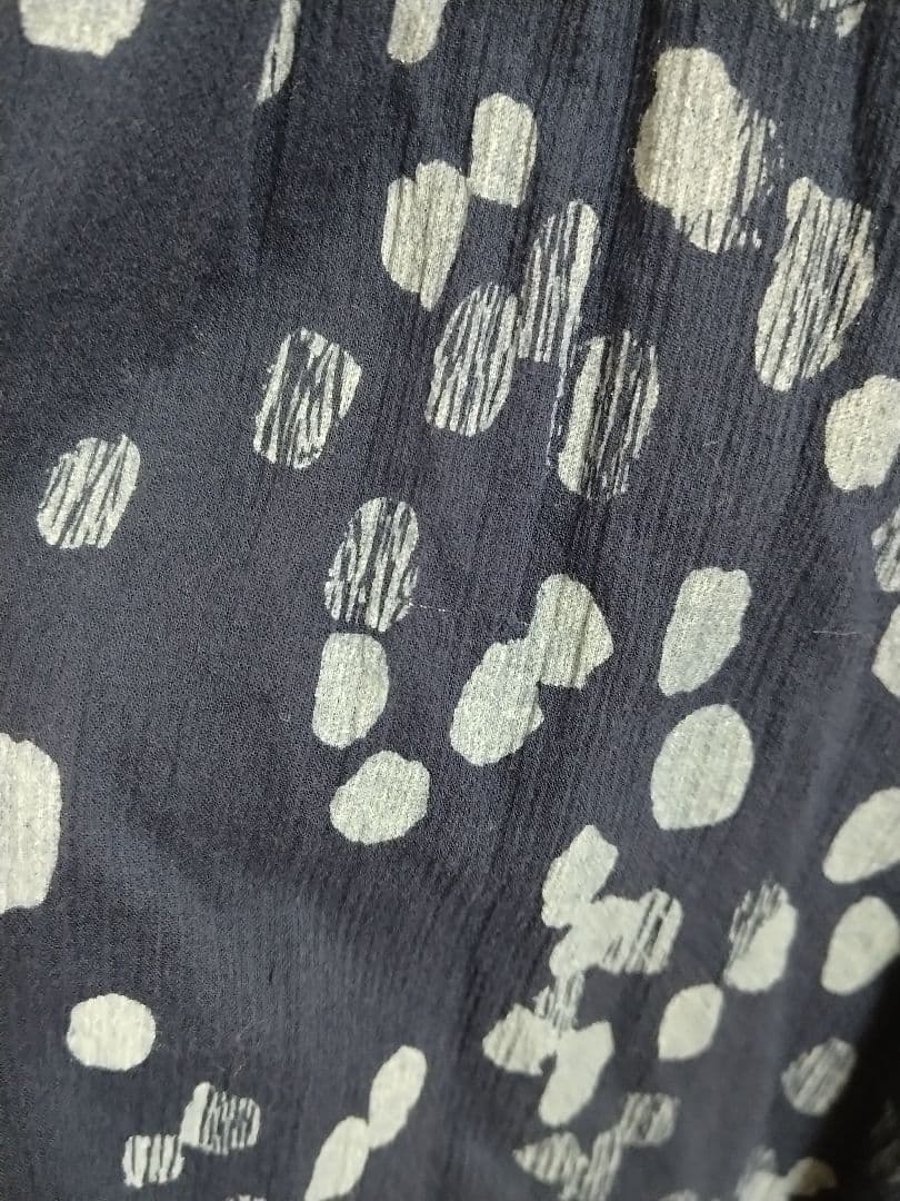 群言堂　花柄ロングシャツワンピース（ブルー）