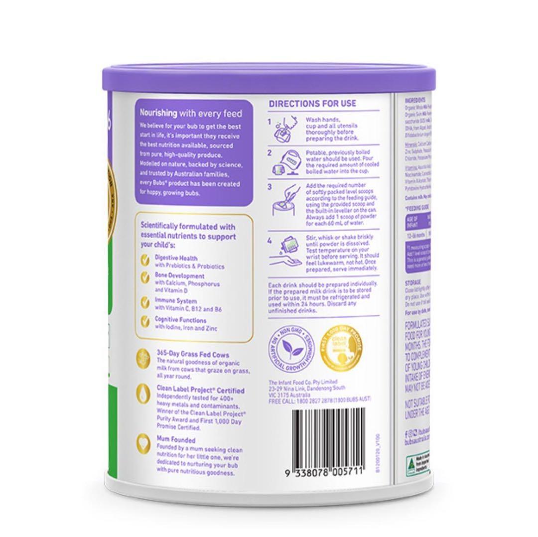 特別専用2缶 Bubs バブズ オーガニック 粉ミルク ステップ3 FREMON