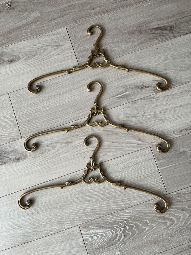 アンティーク風真鍮ハンガー3点セット