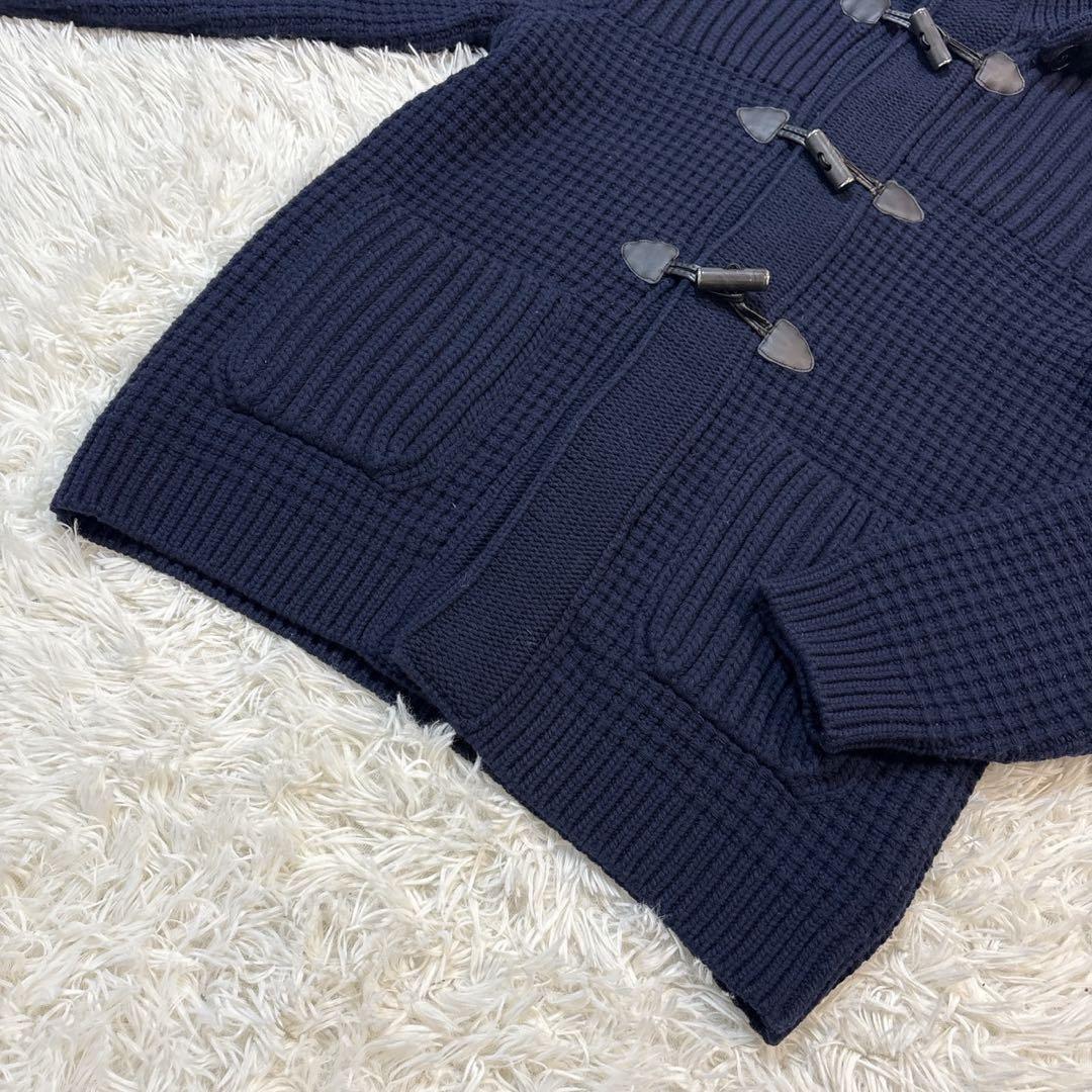 美品✨エンポリオアルマーニ ニット ダッフルコート XL相当 厚手 ネイビー