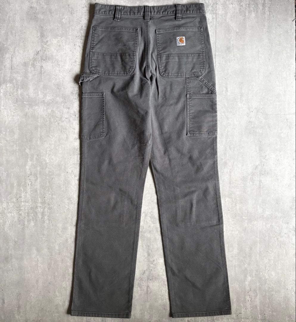 【00s carhartt】ダブルニー　ペインターパンツ　グレー　ダック生地