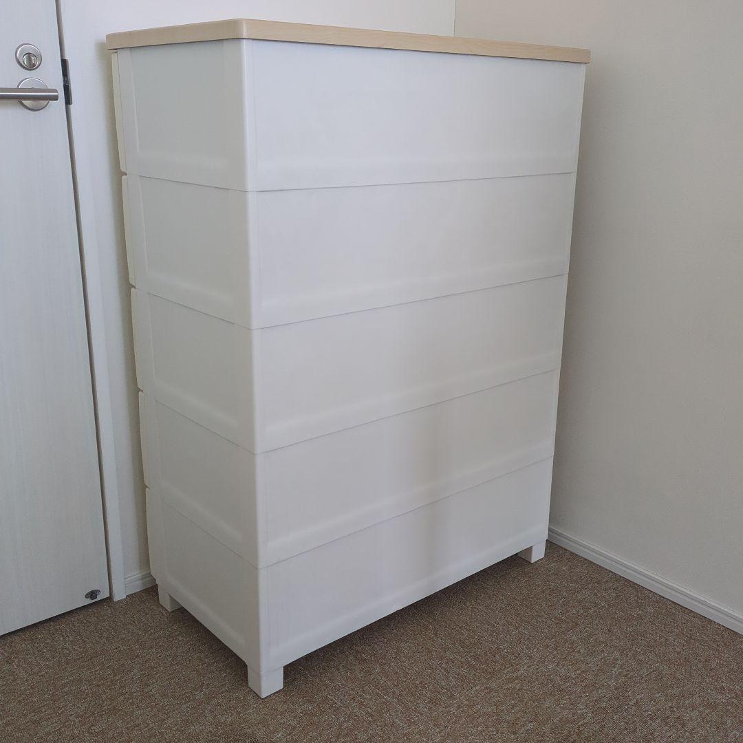 天馬　フィッツプラス　ホワイトチェスト 5段 引き出し付き