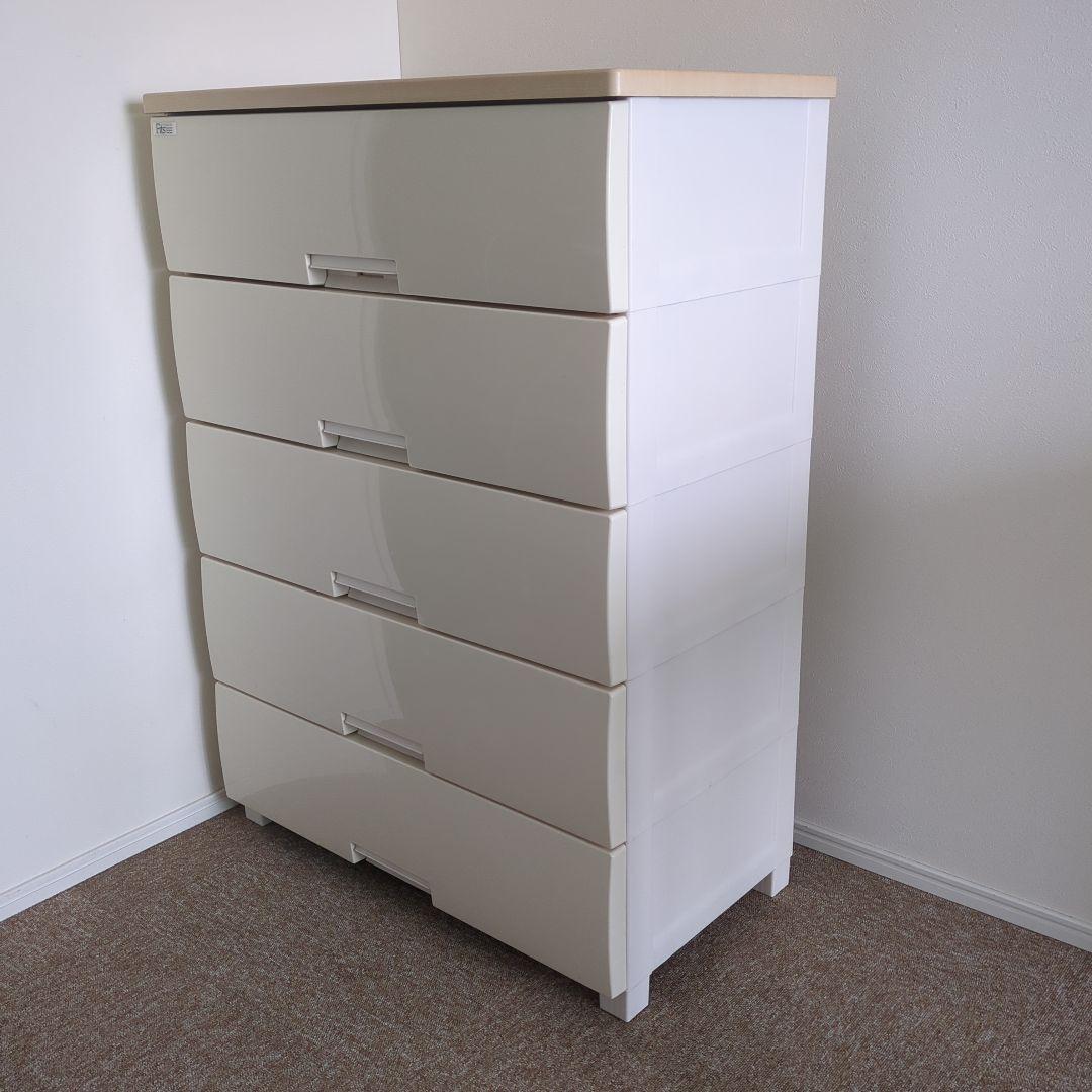 天馬　フィッツプラス　ホワイトチェスト 5段 引き出し付き