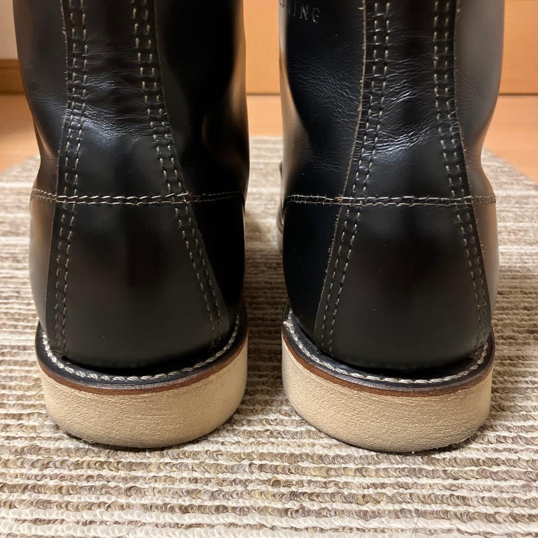 黒 レザー ワークブーツ