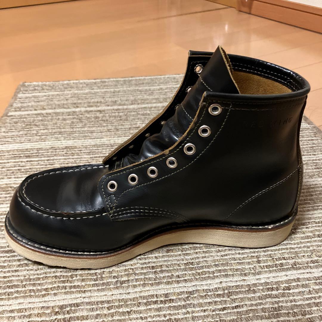 黒 レザー ワークブーツ