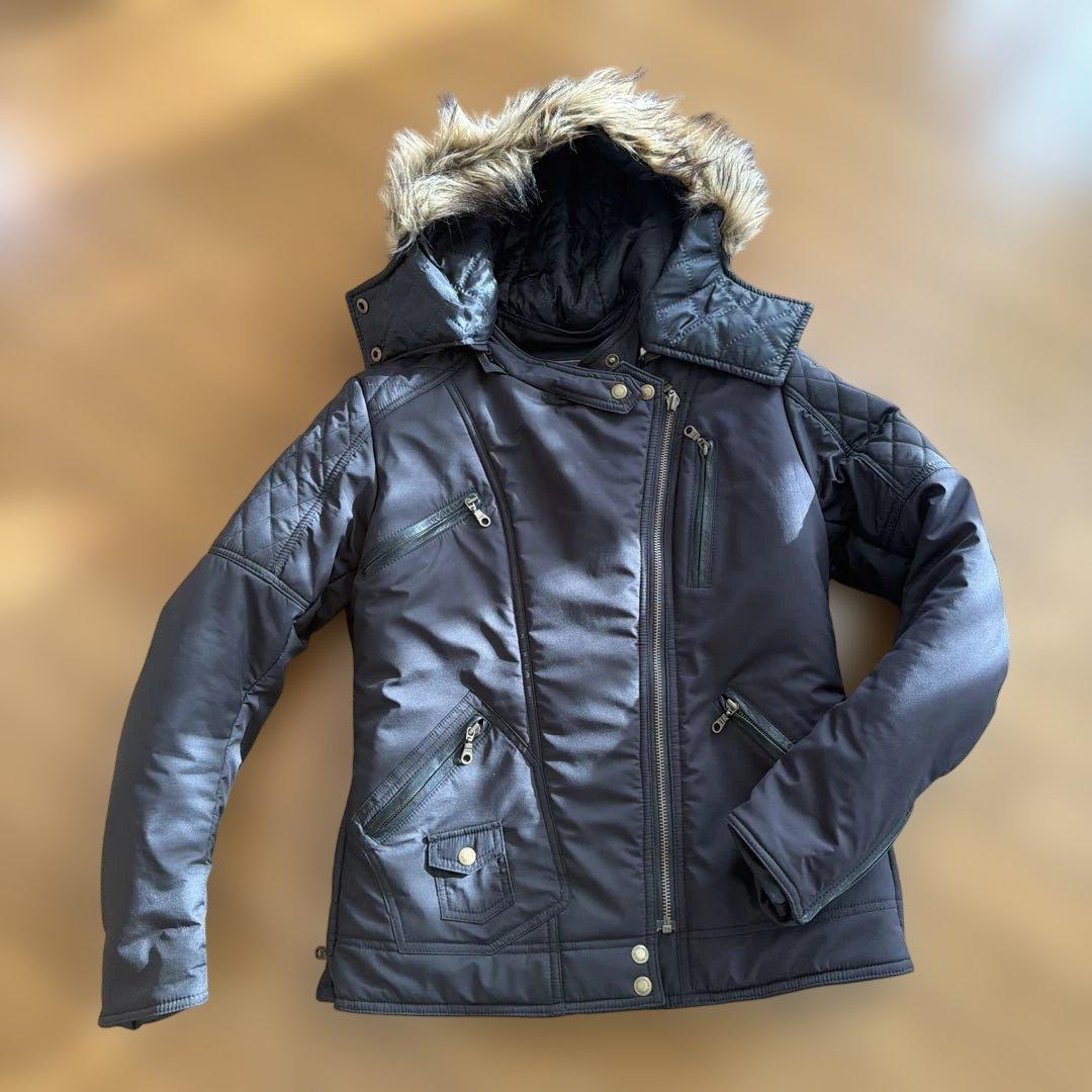 デグナー　レディースウインタージャケット　L ブラック　美品　プロテクター装備