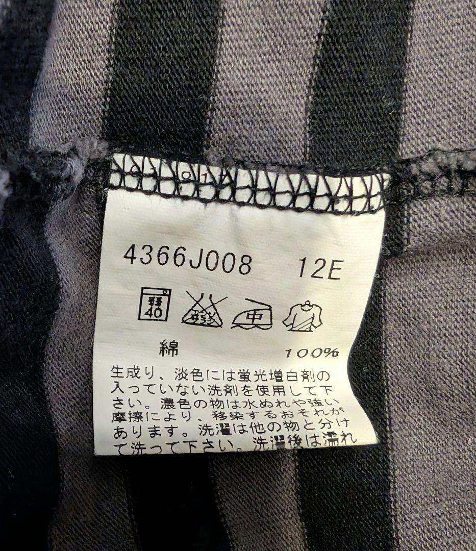 agnes b. hommeのグレー×ブラックのボーダーカットソー