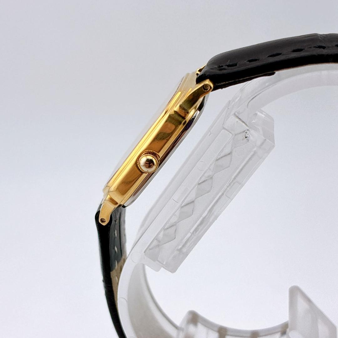 【美品/電池交換済】SEIKO　腕時計　新品ベルト　クォーツ　ゴールド　ブラック