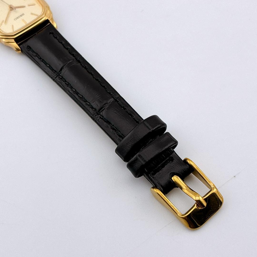 【美品/電池交換済】SEIKO　腕時計　新品ベルト　クォーツ　ゴールド　ブラック