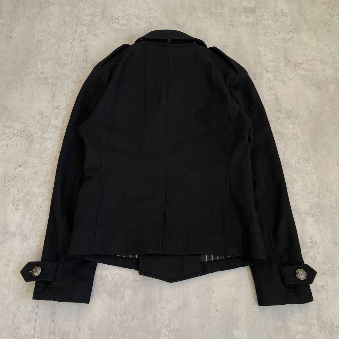 ナポレオンジャケット　銀ボタン　ブラック　黒　アメカジ　Y2K パンク　お兄系