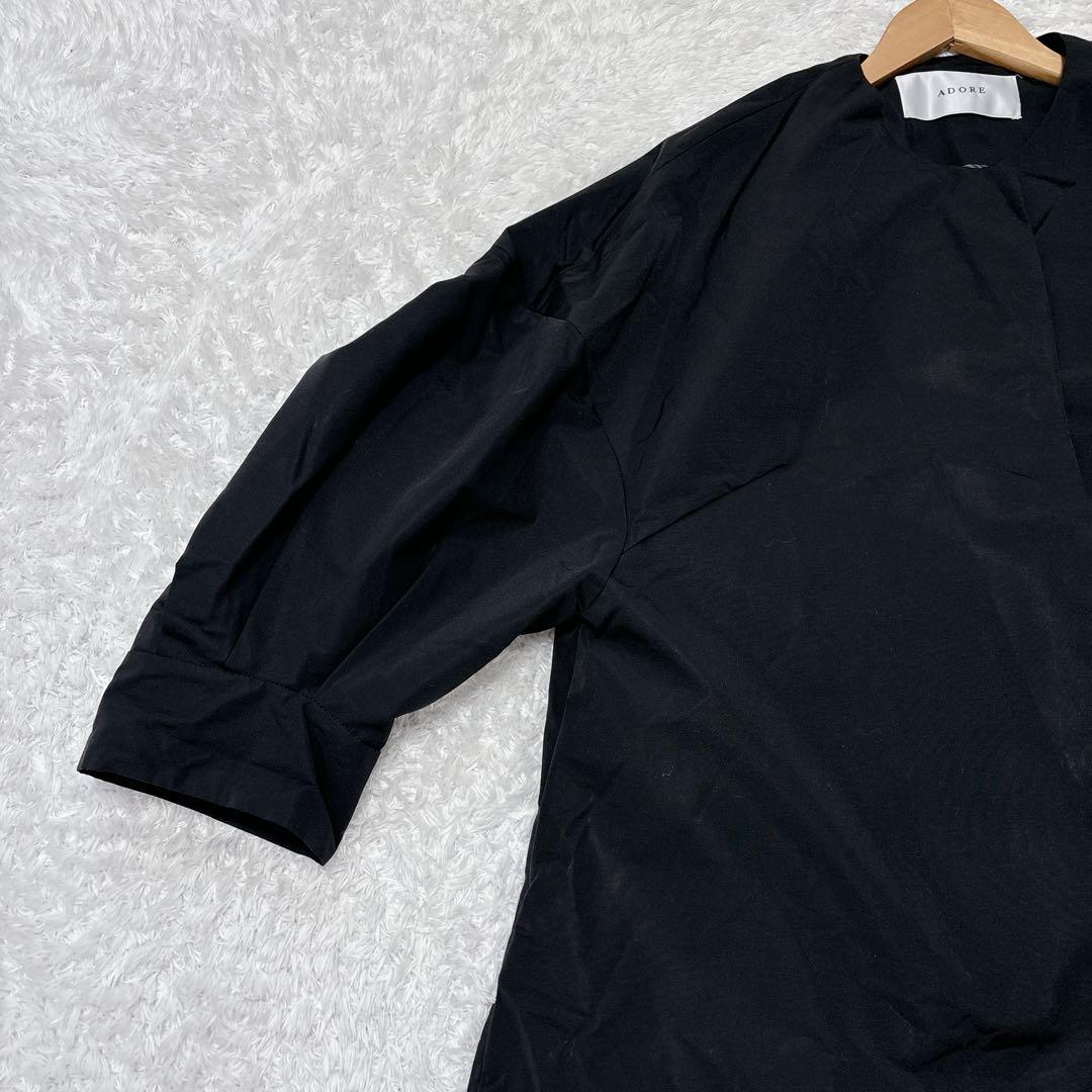 【ADORE】ライトグログランジャケット ブラック オーバーサイズ ゆったり