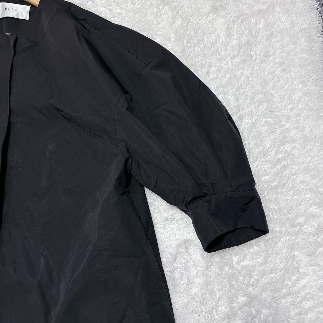 【ADORE】ライトグログランジャケット ブラック オーバーサイズ ゆったり