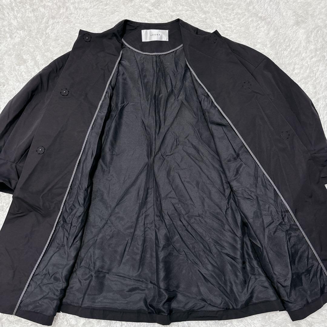 【ADORE】ライトグログランジャケット ブラック オーバーサイズ ゆったり