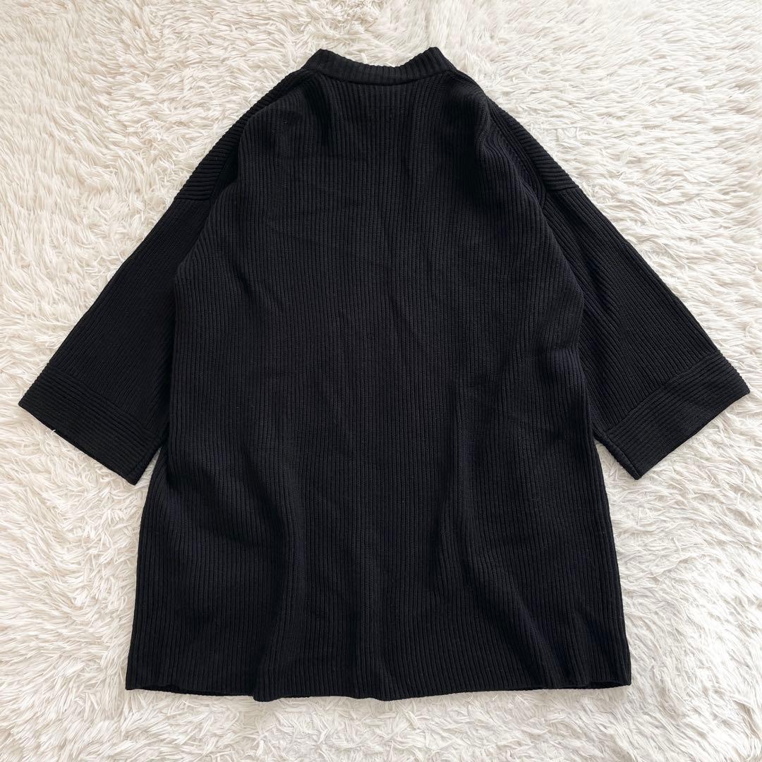 Lサイズ ラルフローレン 近年 高級メリノウール リブニットワンピース ブラック