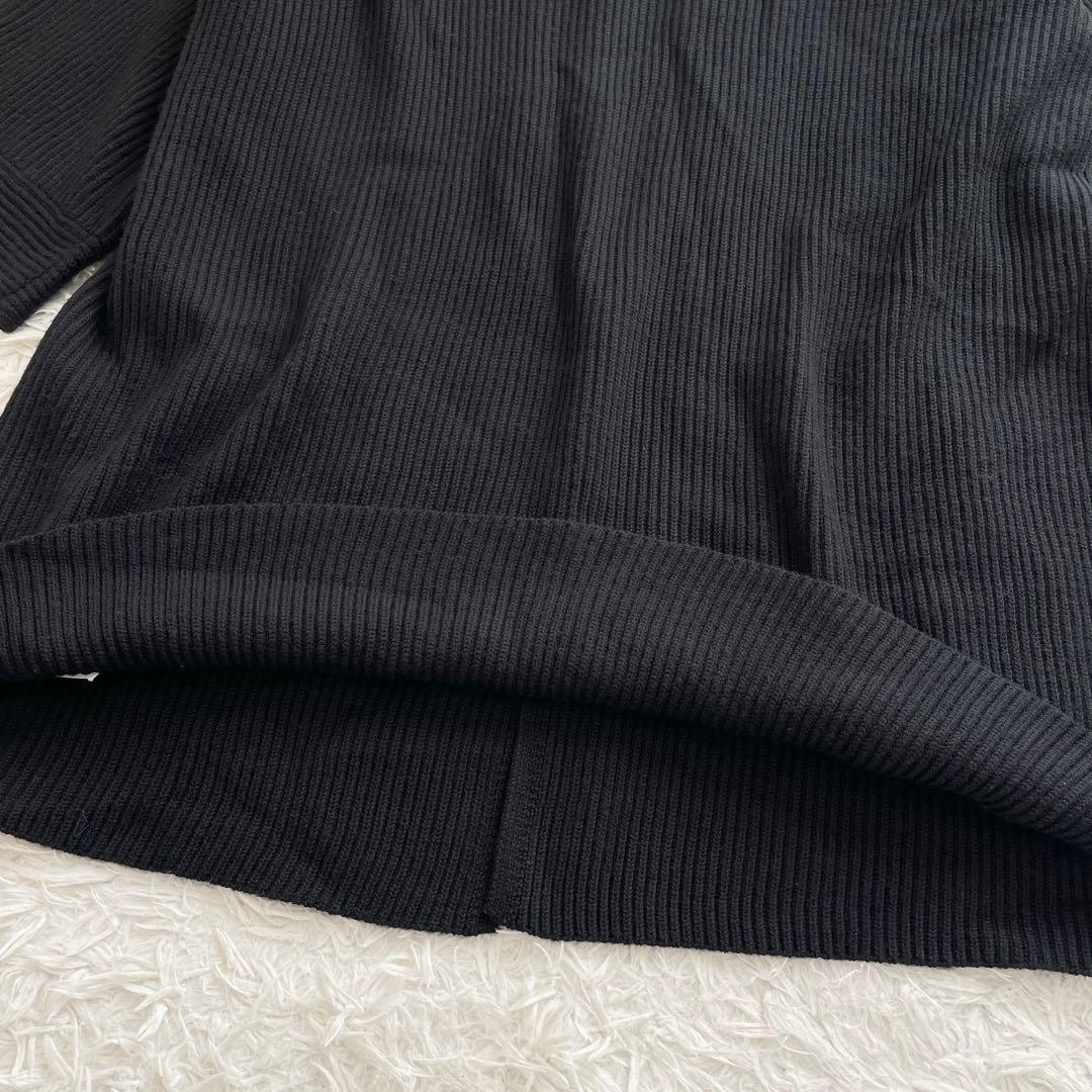 Lサイズ ラルフローレン 近年 高級メリノウール リブニットワンピース ブラック