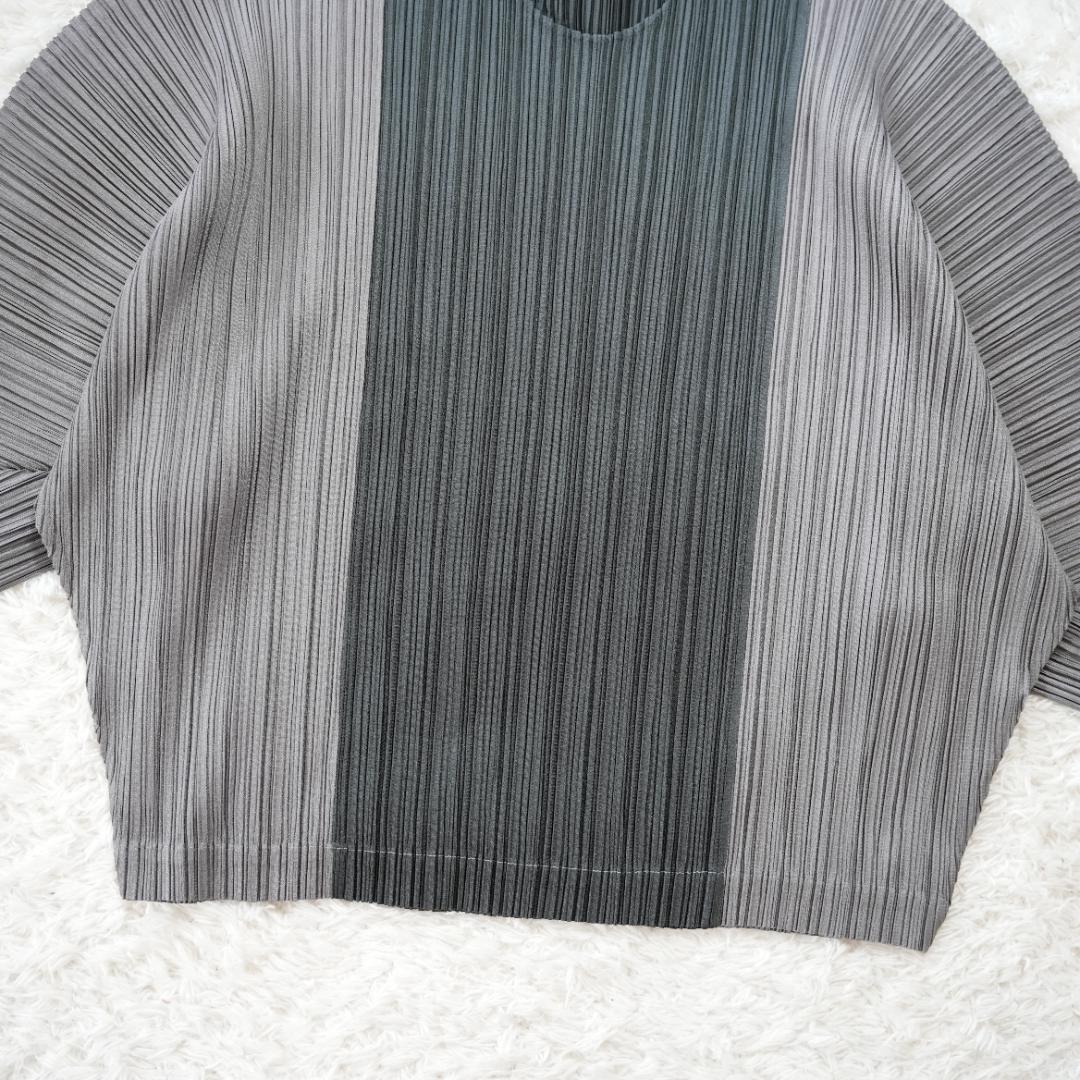 【極美品】プリーツプリーズ　イッセイミヤケ　プリーツトップス　M相当　グレー