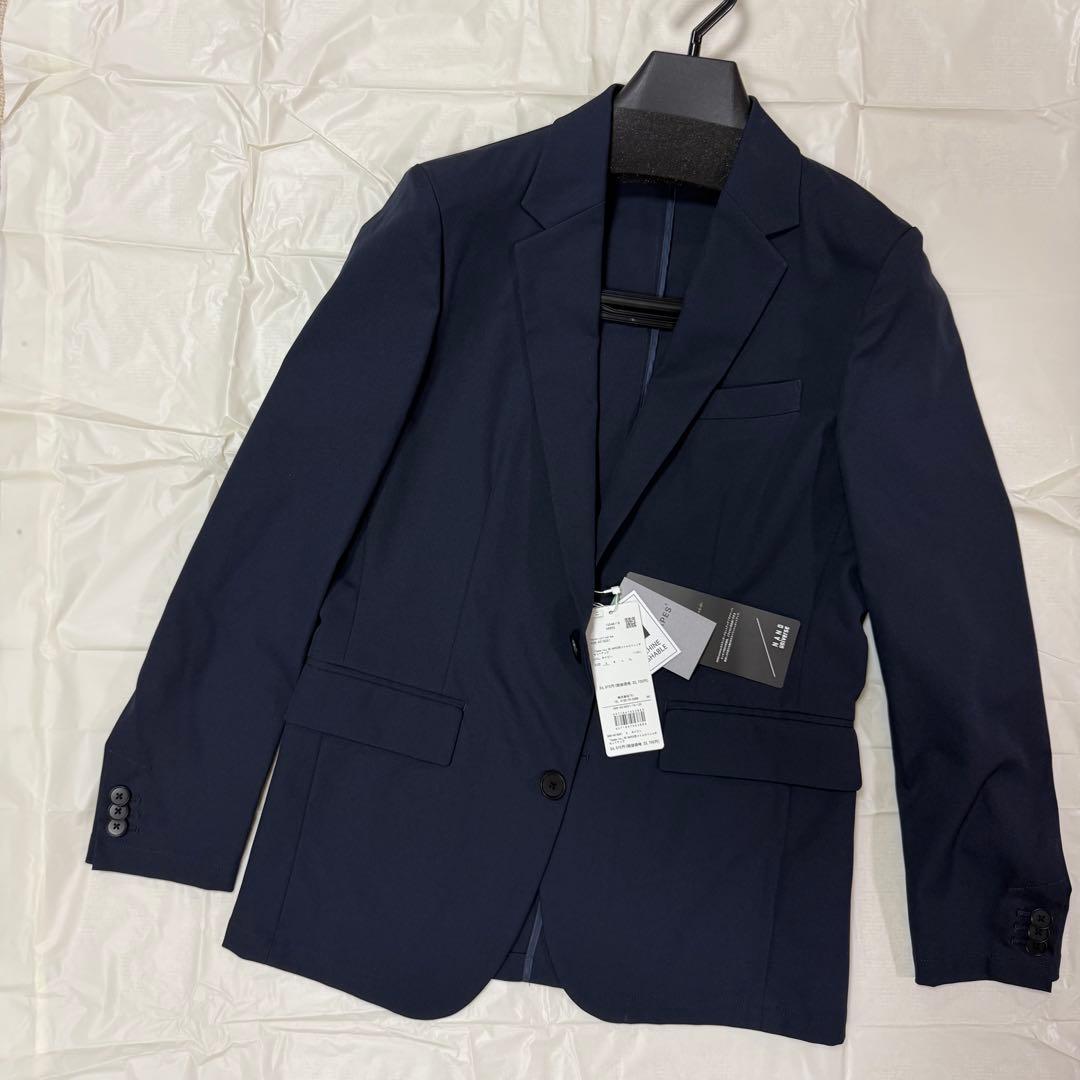 ナノユニバース　ダメリーノ　ツイルストレッチセットアップ　ネイビー　Sサイズ