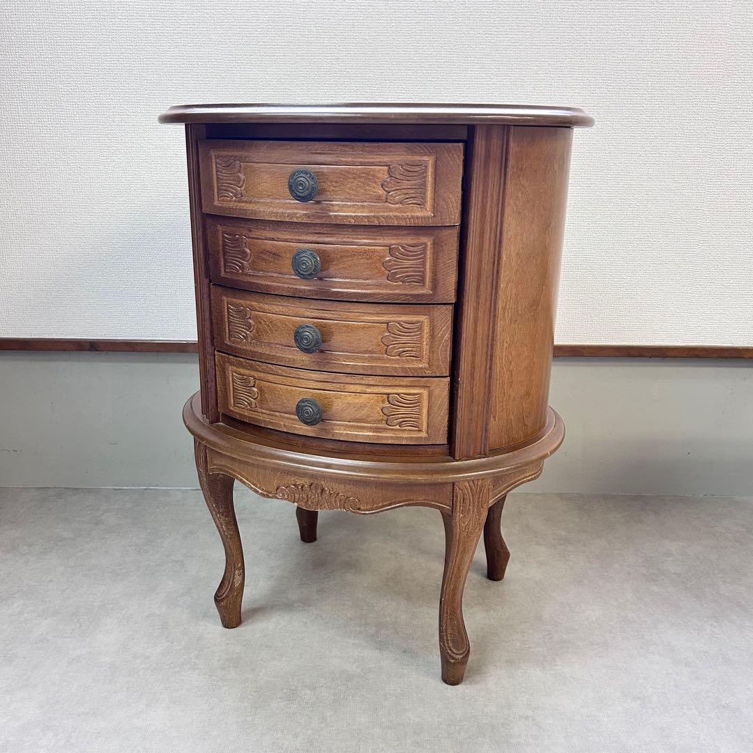 家具 サイドキャビネット イタリア ロココ調 電話台 キャビネット 猫脚 飾り棚