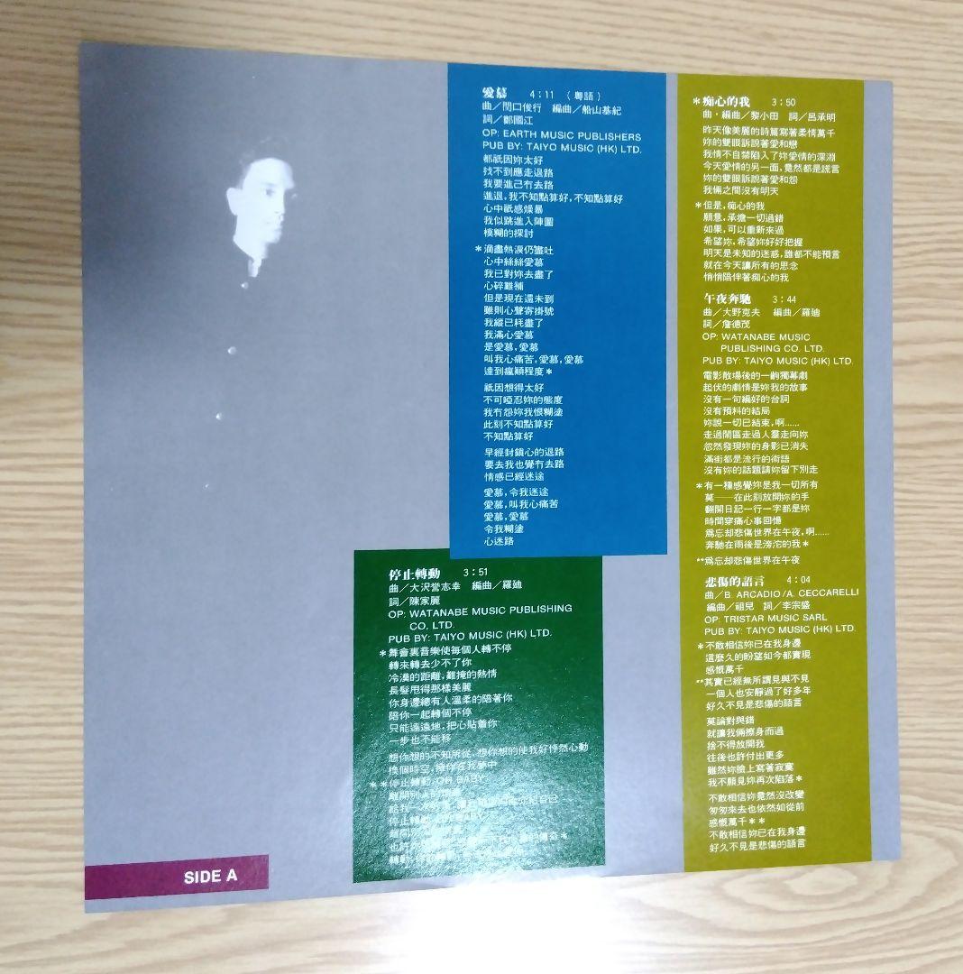 レスリー・チャン「愛慕」 LPレコード 1987年