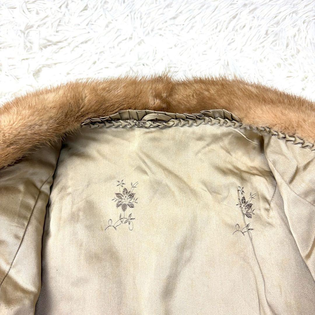 パステルミンク 本毛皮 コート リアルファー Lサイズ相当