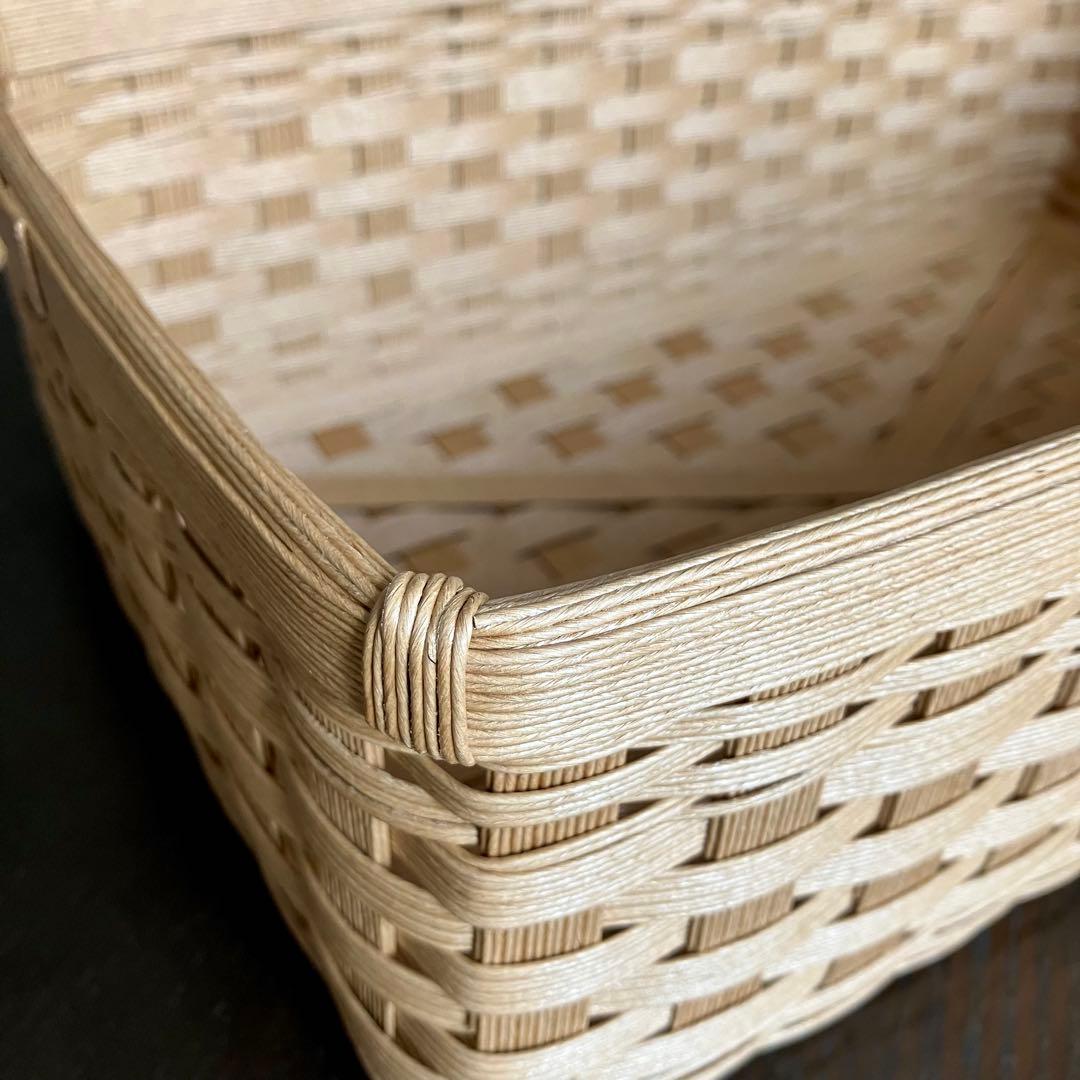 かかのり　エコクラフト　クラフトテープ　ボックス型のかご&鍋敷き