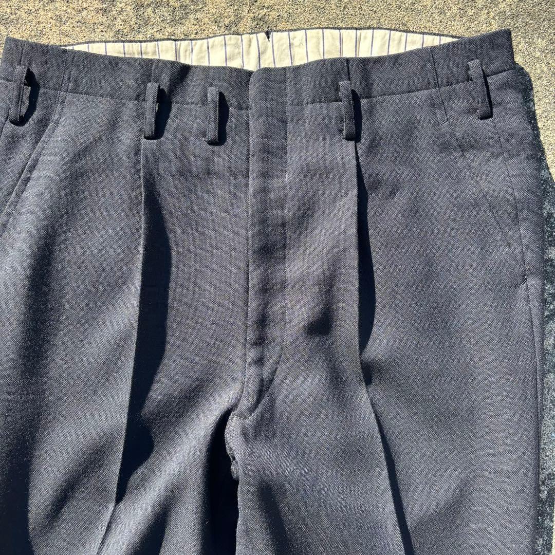 50s60s usa製　ウールギャバスラックス　ワイドスラックス　極太　ブラック