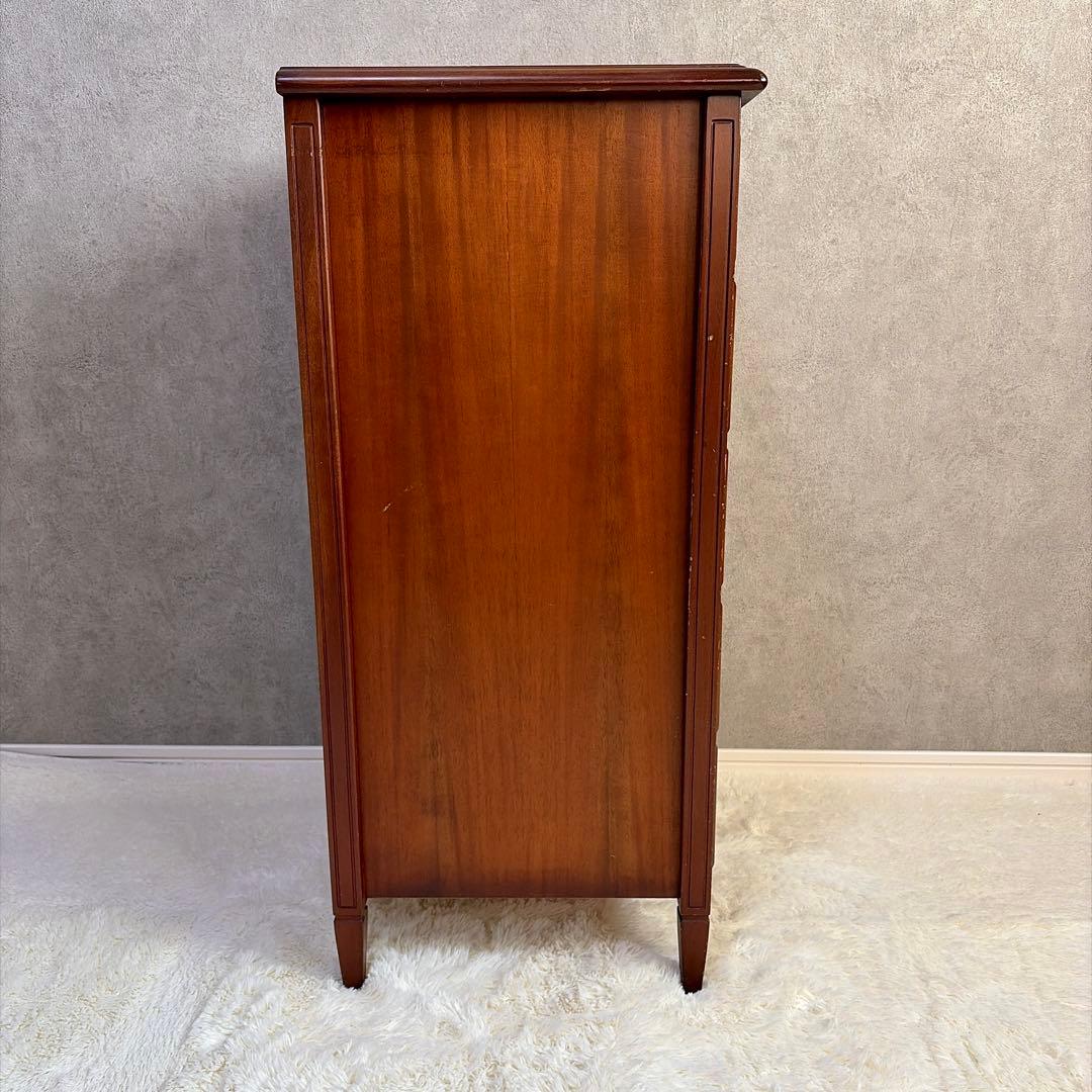 アンティーク調 5段チェスト 天然木 収納棚 コンソール クラシック レトロ