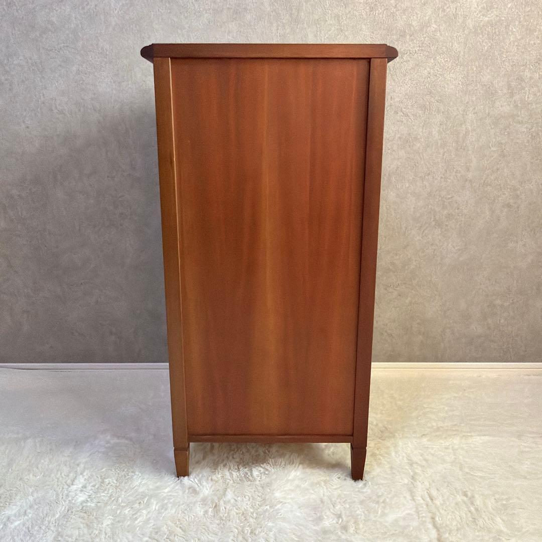 アンティーク調 5段チェスト 天然木 収納棚 コンソール クラシック レトロ