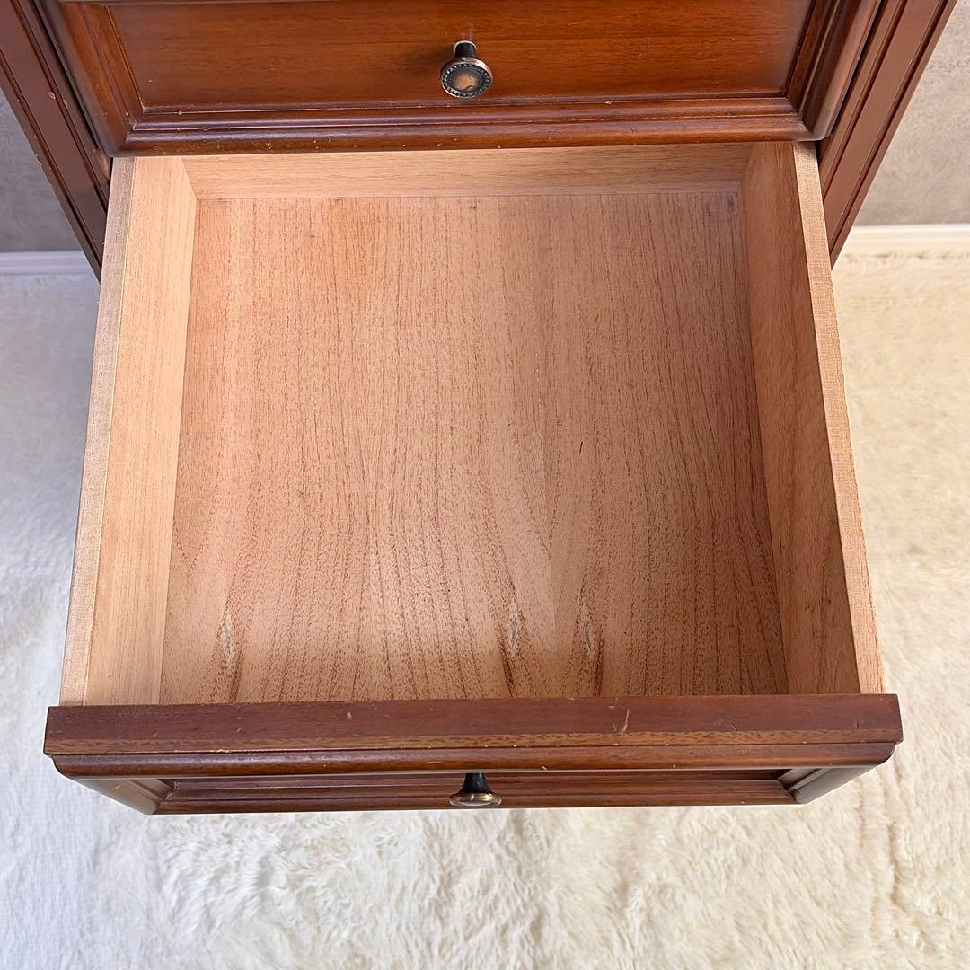 アンティーク調 5段チェスト 天然木 収納棚 コンソール クラシック レトロ