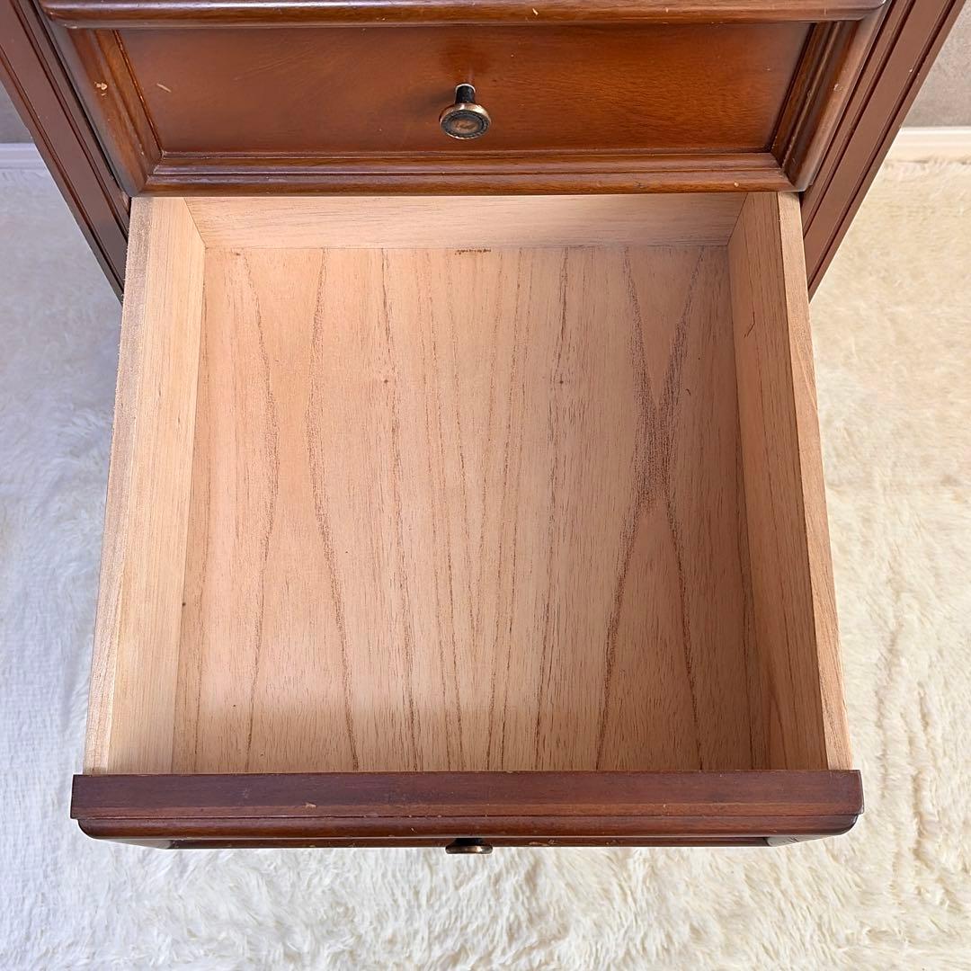 アンティーク調 5段チェスト 天然木 収納棚 コンソール クラシック レトロ